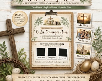 Faith-Based Easter Scavenger Hunt, Resurrection Celebration Game (Printable PDF)