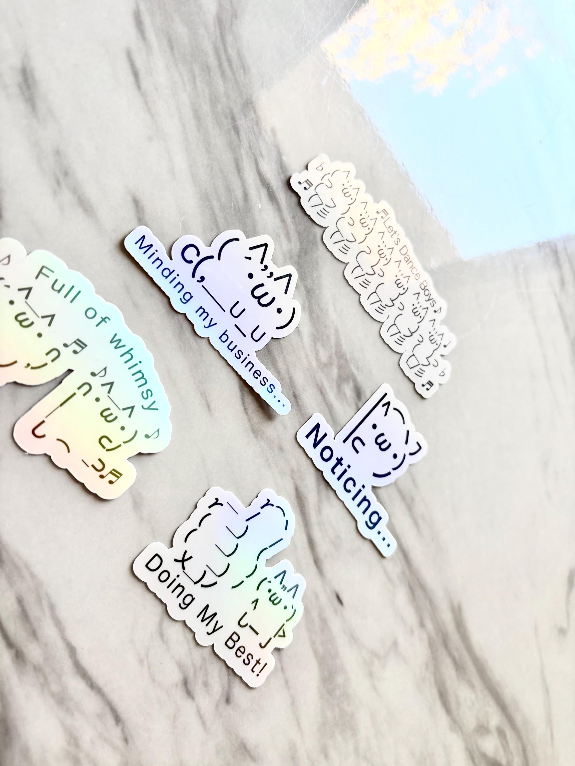 Kaomoji, ASCII Stickers,holographic Y2K, Heisei Retro Nostalgic ...