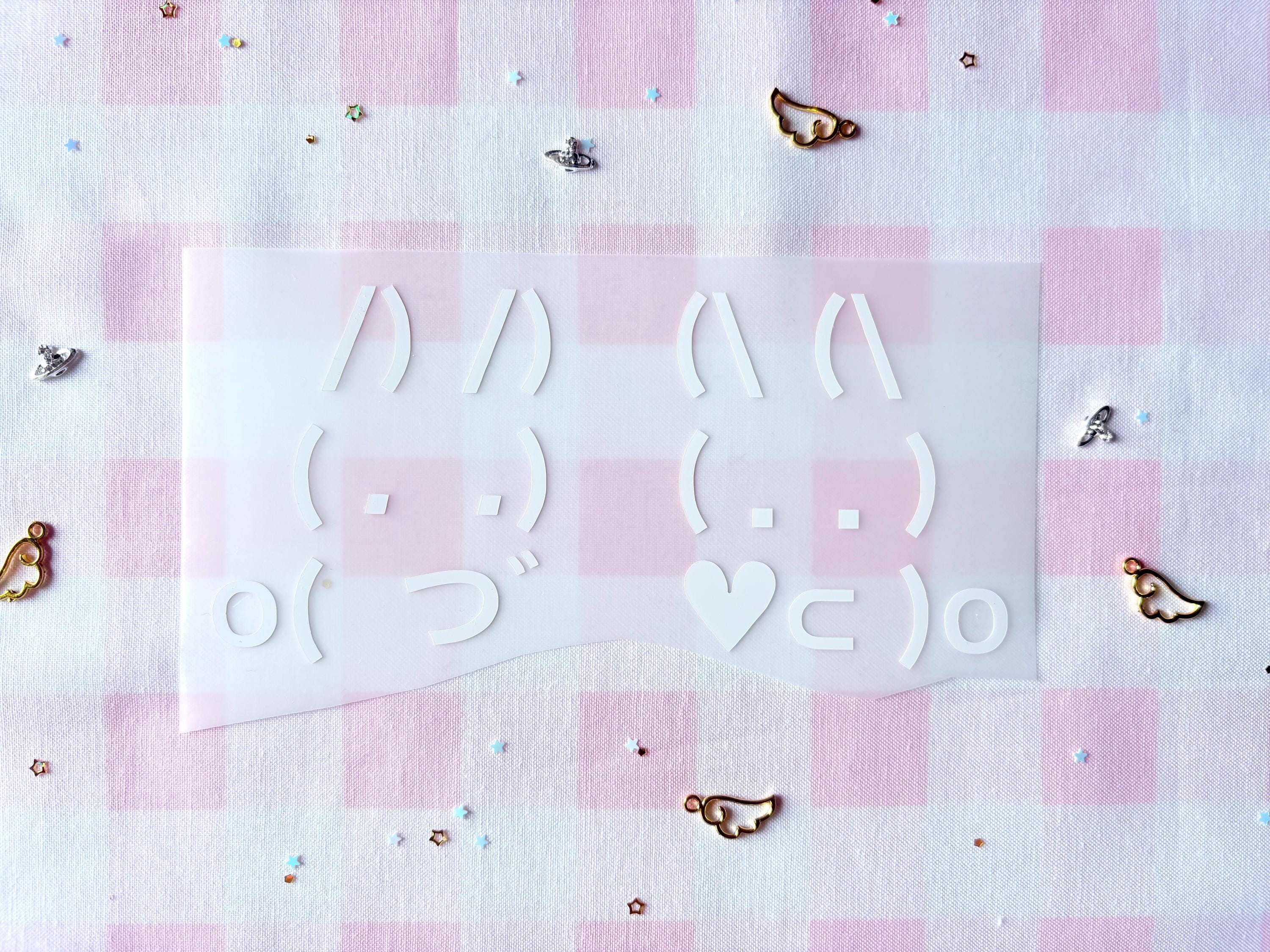 Pixel Bunny Kaomoji Sticker | Kawaii ASCII Art Vinyl Decal (Waterproof)