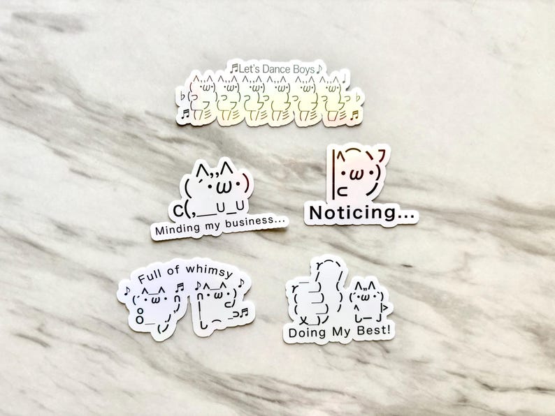 Kaomoji, ASCII Stickers,holographic Y2K, Heisei Retro Nostalgic ...