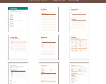 Pet Health Record Binder, Vet Visit Log, Vaccination Tracker (PDF Bundle)