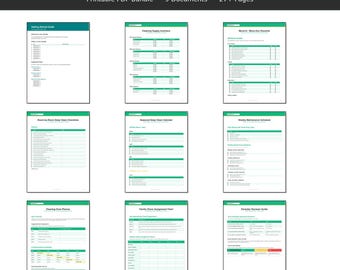 Household Deep Clean System | Room Checklists, Maintenance Schedule (PDF Bundle)