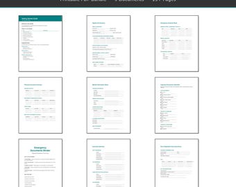 Family Emergency Binder, Digital Life Inventory, Documents Organizer (9 PDF Bundle)
