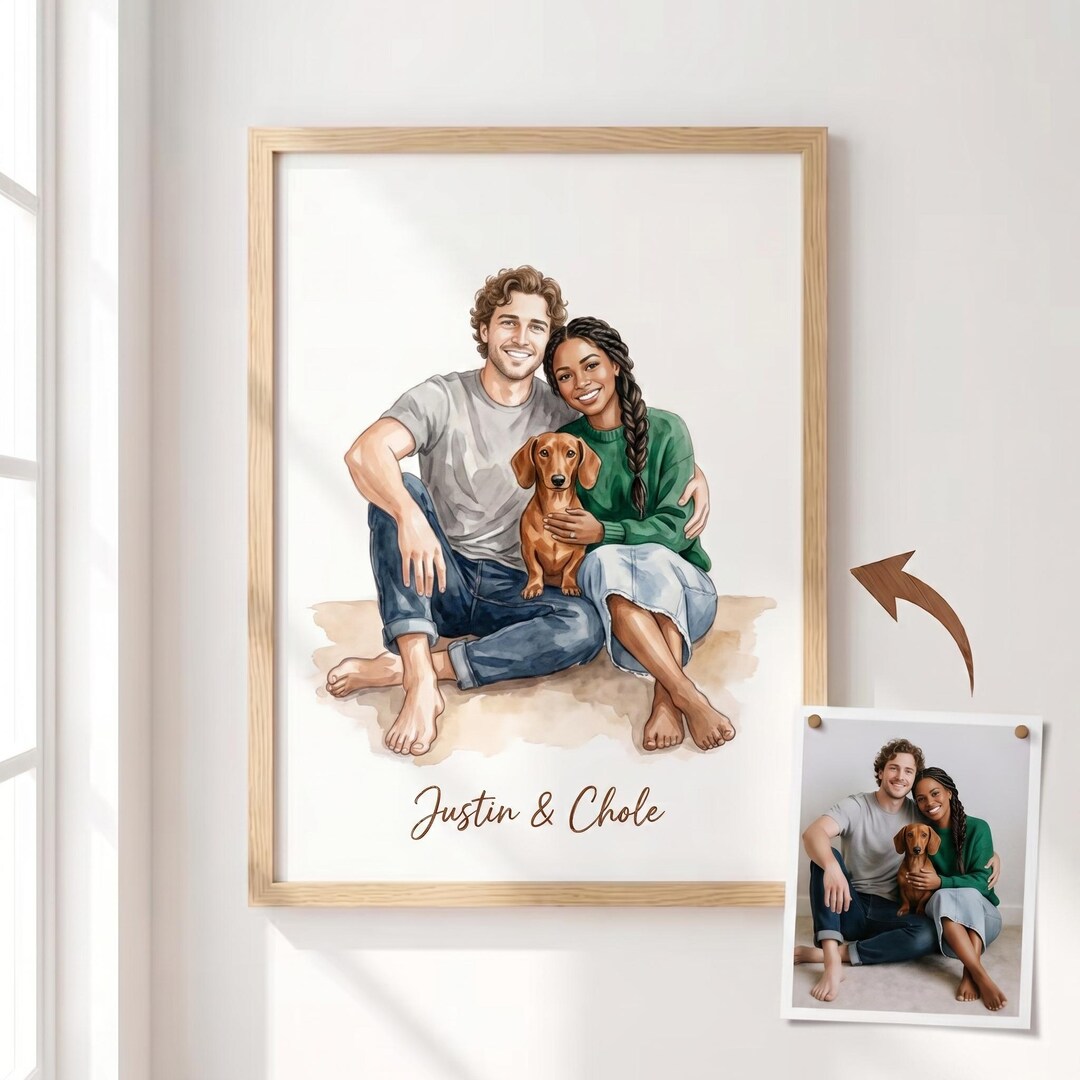 Custom Watercolor Portraits Using Pet Photo Personalized Digital Dog ...