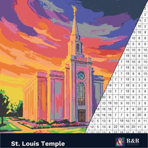 Primary Activity Idea | Printable St. Louis Temple Coloring Craft | Digital Download 48" Mural