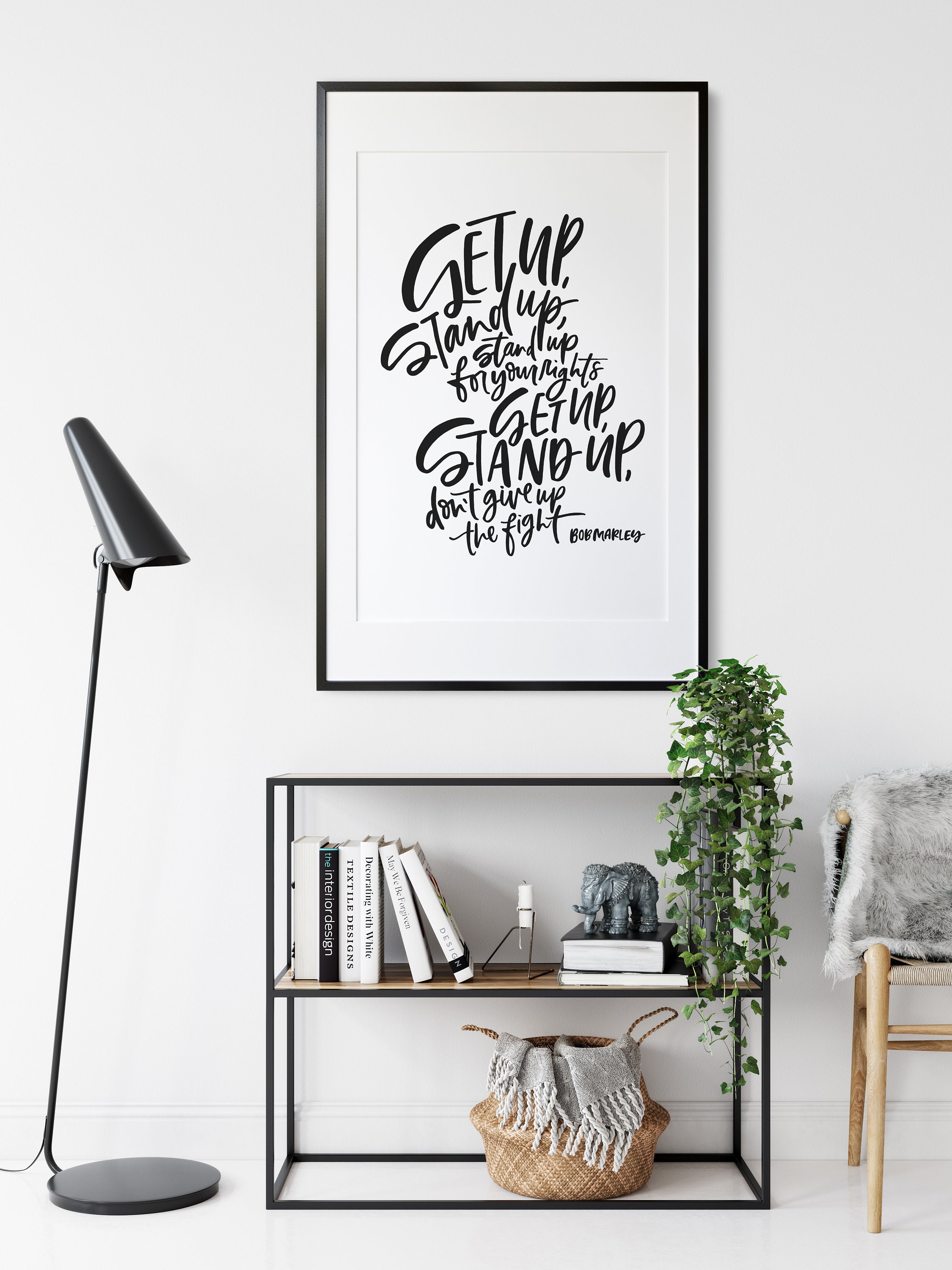 Get Up, Stand up Music Lyrics Art Print ~ Bob Marley Song Poster ~ Hand ...