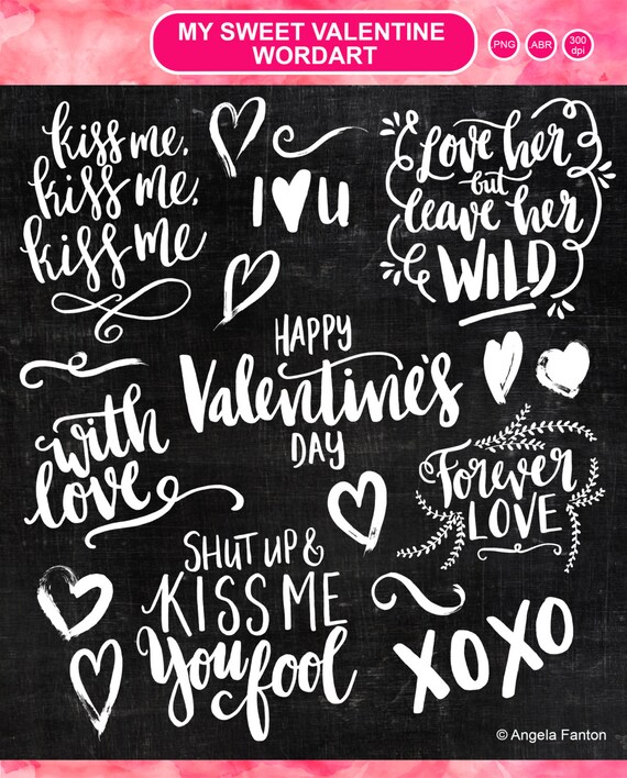 Chalkboard Written Happy Valentine's Day Cookie and Craft Stencil