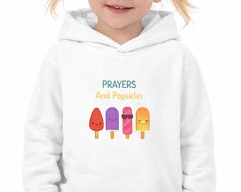 Forro polar infantil con el lema "Oraciones y paletas heladas"