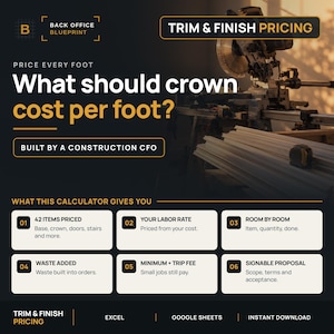 Finish Carpentry Pricing Calculator | Trim Bid & Estimate Template (Excel)