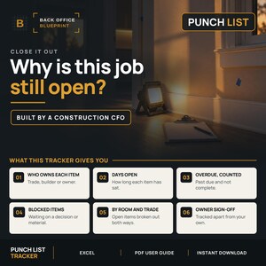 Construction Punch List Tracker | Project Closeout System for Builders, GCs and Remodelers