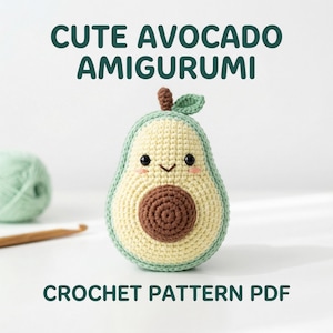 Schema per realizzare un amigurumi di avocado all'uncinetto / Adatto ai principianti (PDF, download digitale)