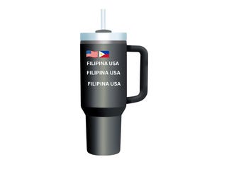 Taza de viaje Filipina USA / Vaso térmico de 20 oz / Taza del orgullo filipino
