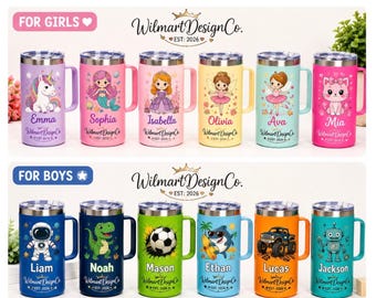 Personalized Kids 11 oz Vacuum-Insulated Tumbler Collection | Girls & Boys Designs