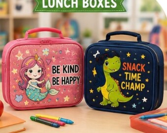Be Kind Be Happy Mermaid Lunch Bag | Snack Time Champ Dino Lunch Bag