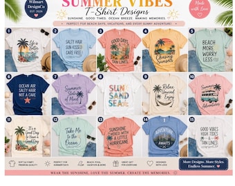 Summer Vibes Kids T-Shirt Collection | Cute Colorful Beach and Sunshine Designs