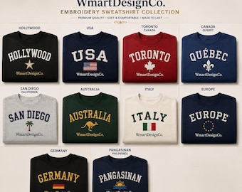 Trave Country Pride Sweatshirt| USA | San Diego | Philippines | Italy | Germany | Australia | & Europe Crewneck