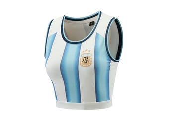 Argentina Soccer Crop Top Jersey | Personalized Name & Number Shirt