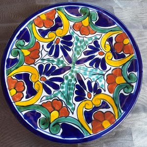 Signed Mora Talavera Wall Plate Mexico