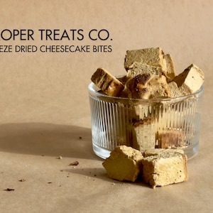 Bocconcini di cheesecake basca / Snack di cheesecake liofilizzata / Senza ingredienti nocivi / Vere delizie Co