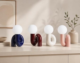 Designer-Keramiklampe, minimalistische Tischlampe, moderne Nachttischlampe, Wohnraumbeleuchtung, moderne Nachttischlampe