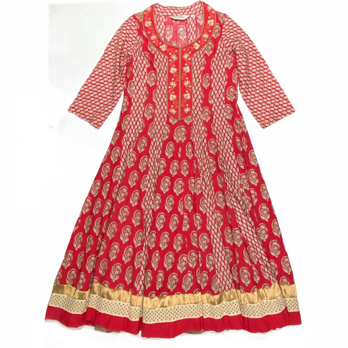 Vintage BIBA Dress MIdi Fit & Flare Red XS 2 Euro 34 Etsy