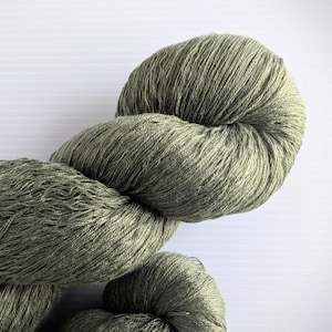 Light Sock Weight 100% Polyester Reclaimed Yarn Lot - Olive Green, 3375 yards