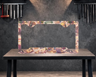 Anime License Plate Frame, Custom License Plate Frame, Personalized Car Tag Frame, Metal Plate Frame, Car Decor Gift, Car Accessories