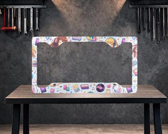 Anime License Plate Frame, Custom License Plate Frame, Personalized Car Tag Frame, Metal Plate Frame, Car Decor Gift, Car Accessories