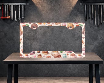 Anime License Plate Frame, Custom License Plate Frame, Personalized Car Tag Frame, Metal Plate Frame, Car Decor Gift, Car Accessories