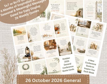 Sammlung von Zitatenkarten zur Generalkonferenz der Kirche Jesu Christi der Heiligen der Letzten Tage im Oktober 2026