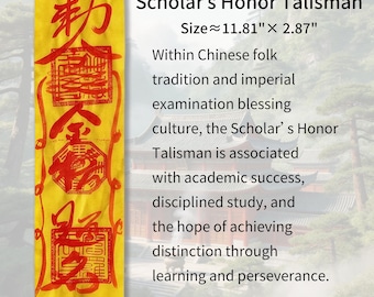 Chinese Talismanic,charm,Scholar’s Honor Talisman,Amulet,Talismanic,Chinese charm,Good luck,Gift,,Bless,Protect,Chinese fortune,Omamori