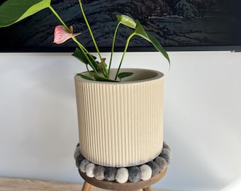 Felt Ball Placemat – Natural Wool Table Mat, Boho Trivet, Eco Friendly Home Decor