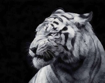white tiger painting etsy