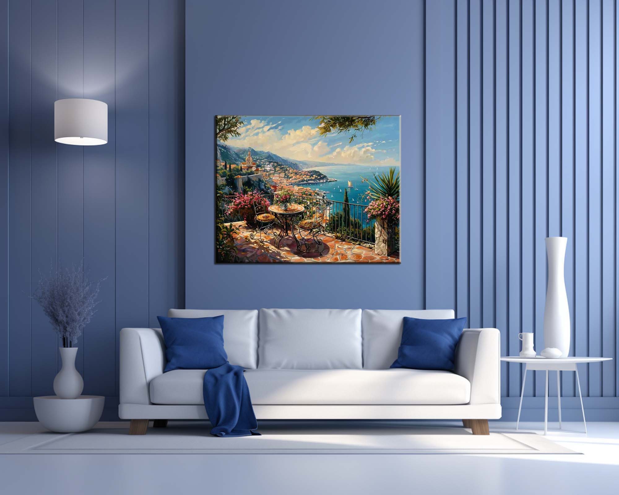 Mediterranean Cityscape Canvas Print: Coastal Sea View Wall Art - Etsy