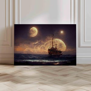 Pirate Ship Canvas Print: Vintage Nautical Wall Art