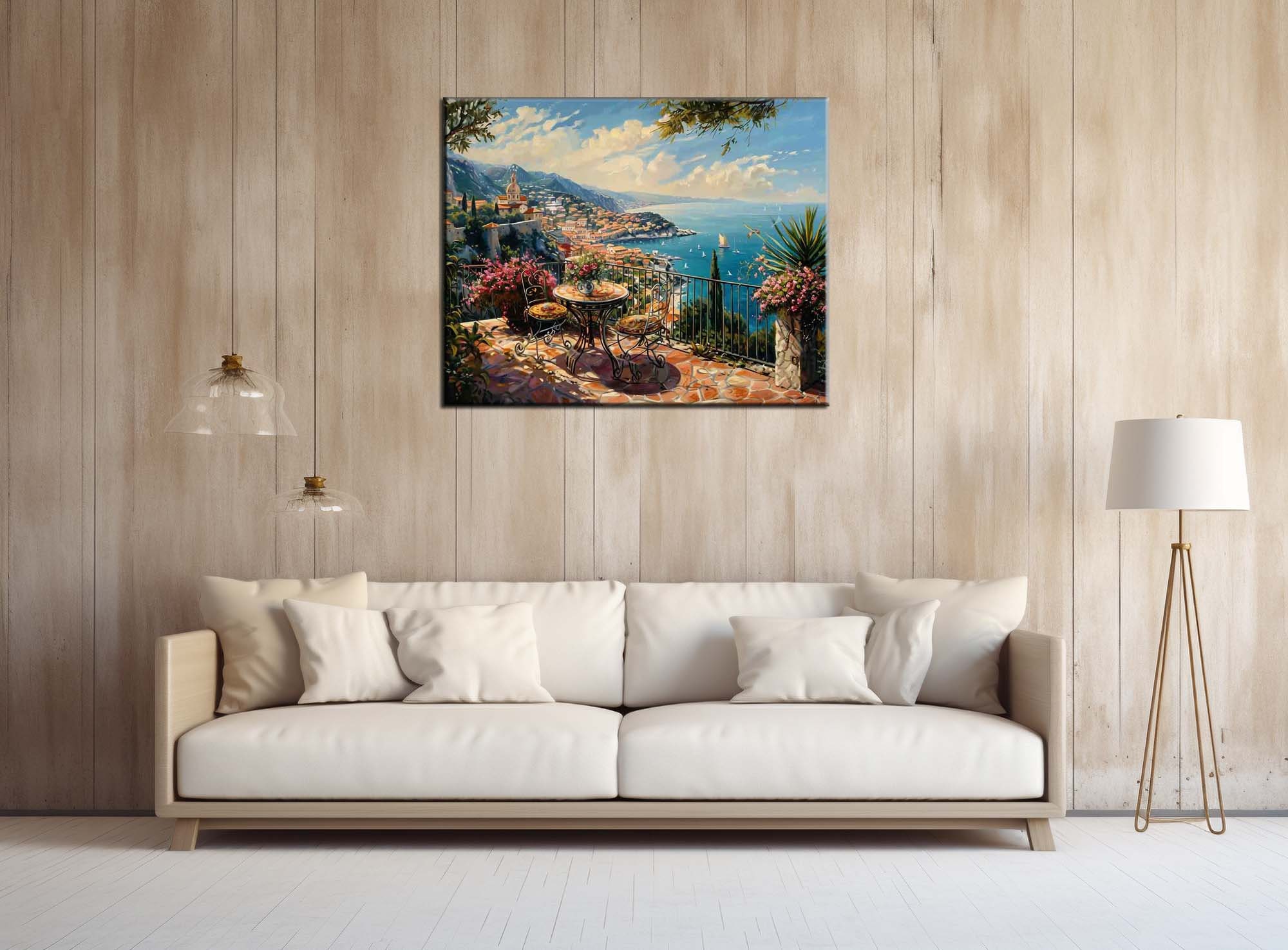 Mediterranean Cityscape Canvas Print: Coastal Sea View Wall Art - Etsy