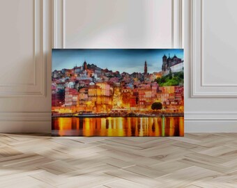 Douro River Porto Portugal Canvas Print: Urban Landscape Wall Art