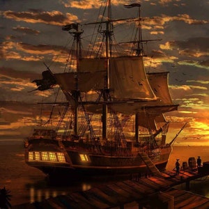 DICTIONARART PRINT ON ORIGINAL ANTIQUE BOOK PAGE PIRATE Ship Nautical Pirate Sea