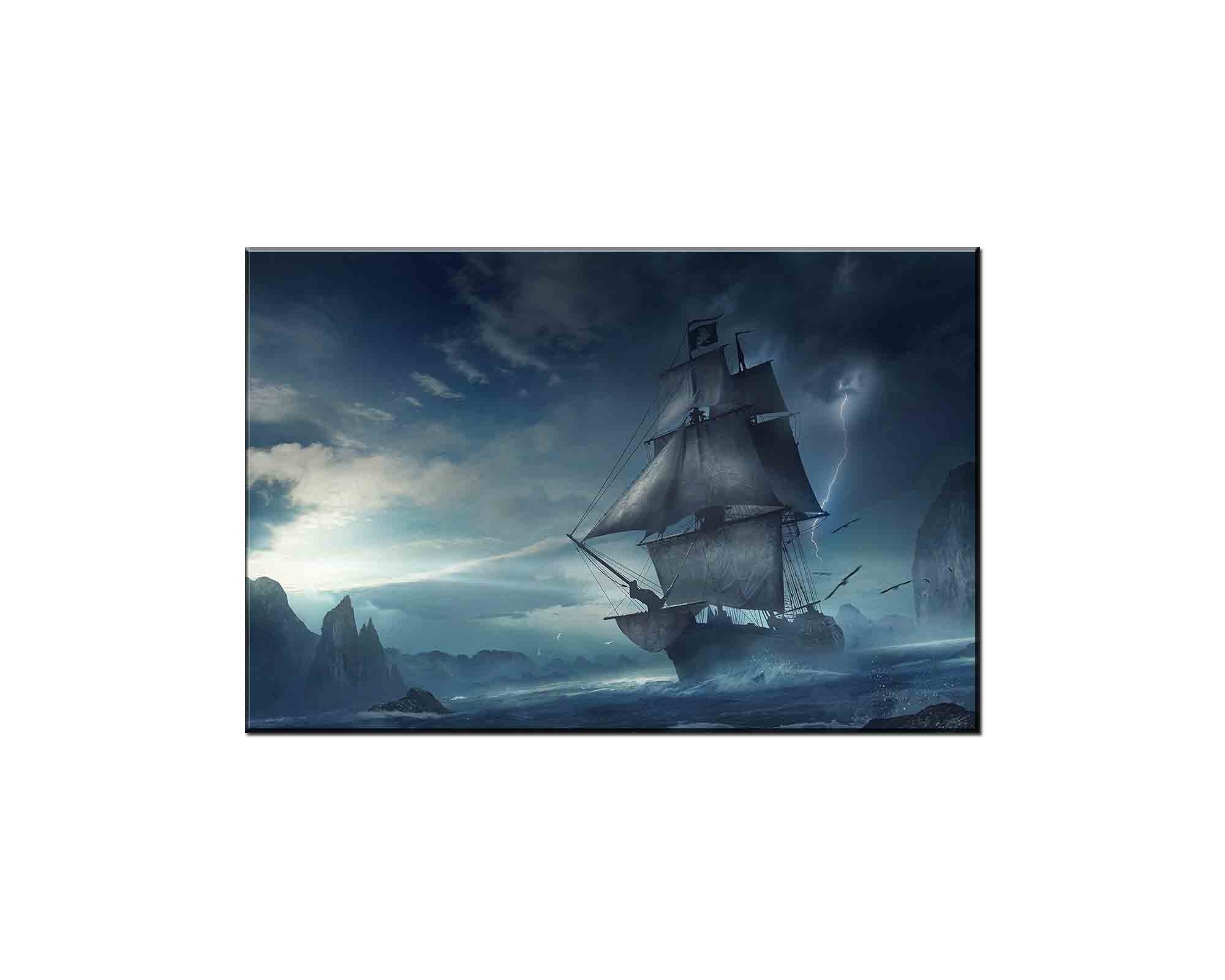 Vintage Home Wall Decor Pirate Ship Oil Painting Picture Printed On Canvas VII 