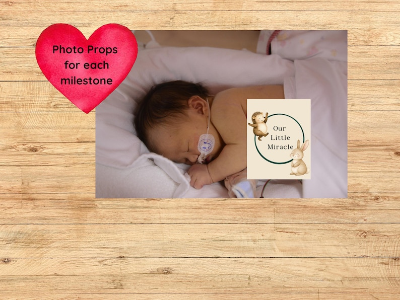 NICU Milestone Cards Printable Photo Props, Preemie Mom Gift NICU ...
