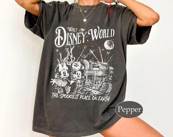 Retro Vintage Disneyworld Halloween Tee, Mickey Minnie Spooky Shirt, Skeleton Mickey Top, Not So Scary Halloween Season Shirt