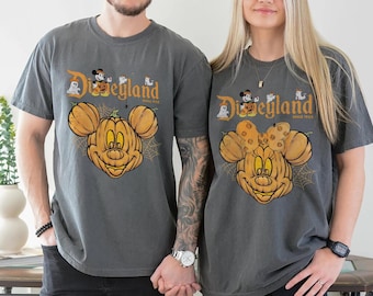 Vintage Retro Disney Mickey & Minnie Pumpkin Tee, Disneyland est 2026, Halloween Family Trip Shirt, Disney Couple Fall Shirt