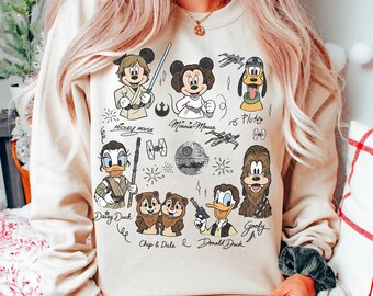 Mickey & Friends Star Wars Retro Tee, May The Force Be With You, Disney World Hollywood Studios, Star Wars Day 2026 Shirt