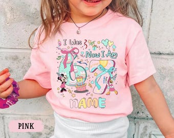 Personalized Birthday Minnie Daisy I Was 6 Now 7 Shirt, Disney 7th Birthday Girl Gift, Disney Family Trip Tee, Six Seven Birthday Shirt