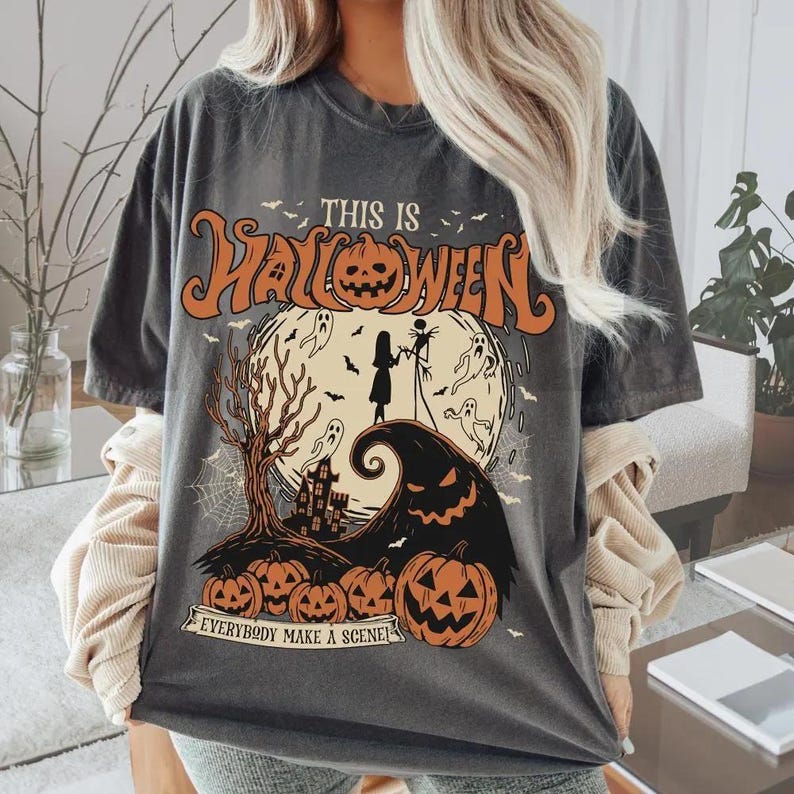 Retro Vintage The Nightmare Before Christmas Tee, Jack Skellington Shirt, Jack & Sally Halloween Top, Disneyland Spooky Shirt image 3