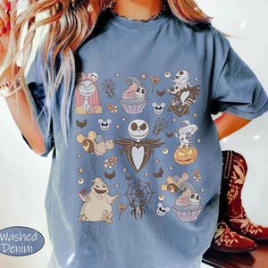 Vintage Nightmare Before Christmas Tee, Disney Halloween Shirt Featuring Jack Skellington, Sally, Oogie Boogie Bash, Lock Shock Barrel image 3