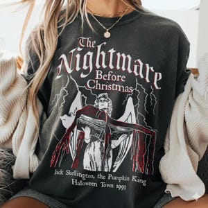 Disney Nightmare Before Christmas Jack Skellington & Angel Tee, Spooky Season Shirt, Pumpkin King Disney Halloween Top Bild 1