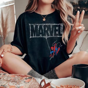 Marvel Studios Spider-Man Web Shooter Tee, Marvel Vacation Mode Shirt, MCU Fan T-Shirt, Family Birthday Gift Marvel Studios Tee image 1
