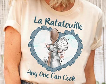 Disney Pixar Ratatouille Remy Chef Mouse Coquette Bow Watercolor Tee, Disneyland Family Matching Shirt, Remy's Ratatouille Adventure T-Shirt
