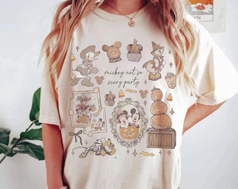 Retro Disney Halloween Coquette Tee, Mickey Not So Scary Shirt, Disney Spooky Season Tee, Pumpkin Mickey Halloween Shirt